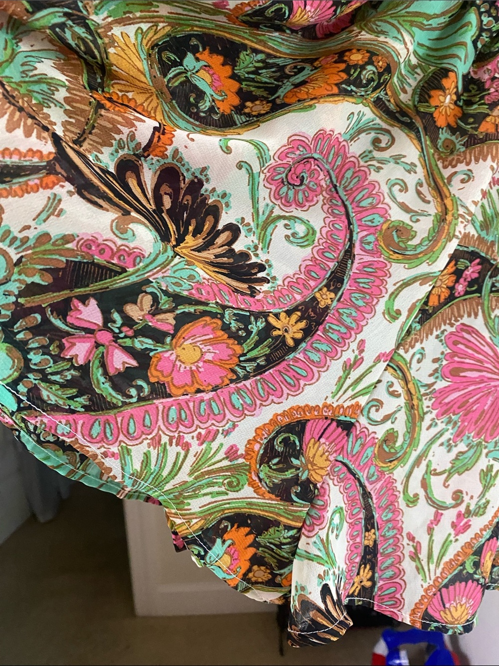 NWT Show Me Your MuMu Rowdy Ladies Green Pink Paisley Jumpsuit Romper Sz M - Picture 3 of 14